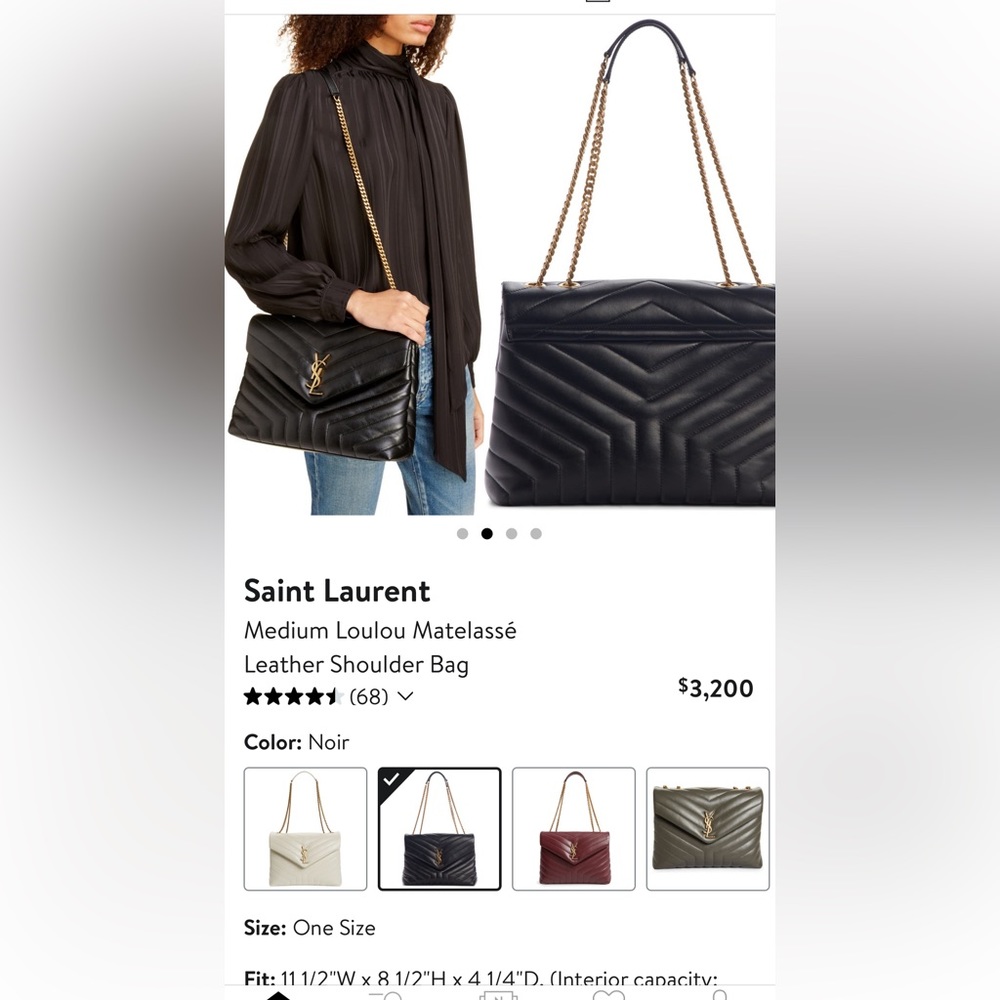 Saint Laurent Medium Loulou Matelassé Leather Shoulder Bag AUTHENTIC